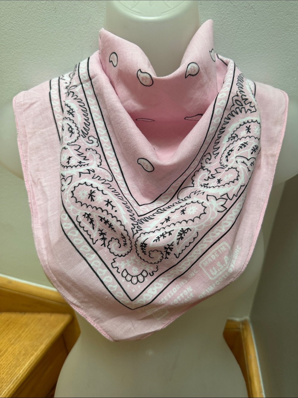 Vintage Pink Paisley Bandana | Paris Accessories Made in USA  All Cotton